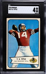 YA (Y.A.) Tittle 1954 Bowman Card #42- SGC Graded 4 VG-EX (San Francisco 49ers) Discount Low Cost