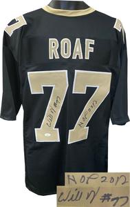 Willie Roaf signed Black Custom Stitched Pro Style FB Jersey XL HOF 2012- JSA Clearance Marketable