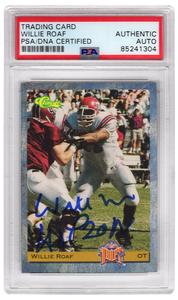 Willie Roaf Signed 1993 Classic Rookie Trading Card #8 w/HOF 2012 -(PSA Slabbed) Sale Enjoy