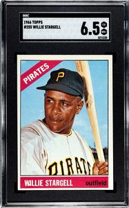Willie Stargell 1966 Topps Baseball Card #255 Pirates- SGC Graded 6.5 EX-NM Discount Shop For