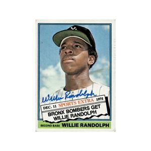 Willie Randolph New York Yankees Autographed 1976 Topps #592T Card (CX Auth) For Sale Free Shipping