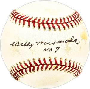 Willy Miranda Autographed Signed AL Baseball Orioles, Yankees "No 7" 229802 Cheap Pice Free Shipping