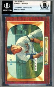 Willy Miranda Gem Mint 10 Beckett BAS Signed 1955 Bowman Autograph Discount With Mastercard