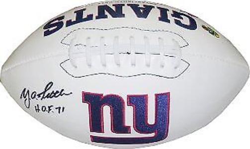 Y.A. Tittle signed NFL New York Giants Logo Football  w/ HOF 71 - MAB Hologram Sale Popular