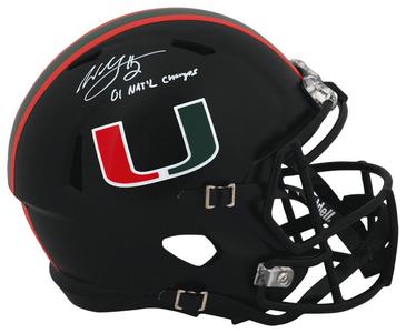 Willis McGahee Signed Miami Black Riddell F/S Rep Helmet w/Nat'l Champs (SS COA) Sale Good Selling