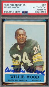 Willie Wood Gem Mint 10 PSA DNA Signed 1964 Philadelphia Autograph Cheap Fake