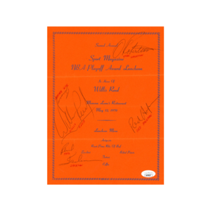 Willis Reed, Oscar Robertson, Phil Jackson & Red Holzman Autographed Signed Sport Magazine NBA Playoff Award Luncheon Menu (JSA COA) New Styles Cheap Pice