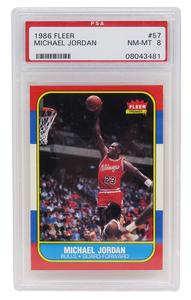 Michael Jordan Bulls 1986 Fleer Basketball #57 RC Rookie Card - PSA 8 NM-MT Clearance Footlocker Pictures