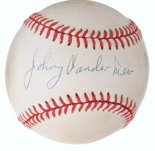 JOHNNY VANDER MEER SIGNED 6/11/38 OFFICIAL BALL REDS NO HITTER vs BOSTON BRAVES Cheap Sale Cheapest