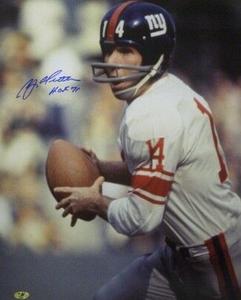 Y.A. Tittle signed New York Giants Color Passing 16x20 Photo HOF 71 - MAB HOLO For Nice For Sale