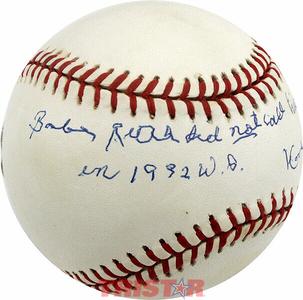 Woody English Signed Baseball Babe Ruth did not call his H.R. in 1932 WS TRISTAR Clearance Amazon