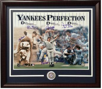 Yankees Perfect game Signed 16x20 Photo 6 Auto Don Larsen Berra framed holo COA Outlet Find Great