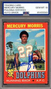 Mercury Morris Gem Mint 10 PSA DNA Signed 1971 Topps Rookie Autograph Cheap Footlocker