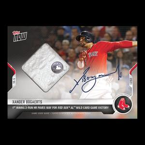 XANDER BOGAERTS SIGNED AL WILD CARD HR TOPPS NOW GAME USED BASE RELIC CARD #911A Low Pice Fee Shipping Sale Online