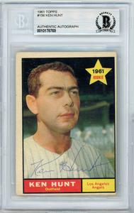 Ken Hunt Autographed 1961 Topps Rookie Card Los Angeles Angels Beckett 10178769 Buy Cheap Pices
