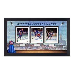 Winnipeg Jets Signed Franchise Legends Skyline Museum 24x43 Frame Cheap Sale Get Authentic