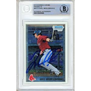 Will Middlebrooks Boston Red Sox Signed 2010 Bowman Chrome Rookie Card Beckett Slab Tumblr Online