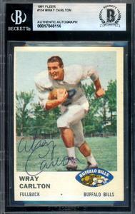Wray Carlton Beckett BAS Signed 1961 Fleer Rookie Autograph Outlet View