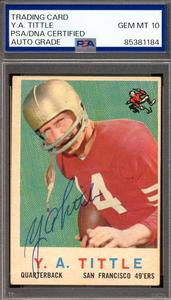 Y.A. Tittle Gem Mint 10 PSA DNA Signed 1959 Topps Autograph Huge Surprise Cheap Pice
