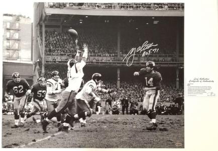 Y.A. Tittle signed "HOF 71" NY Giants 16x20 Photo Autograph  Leaf Authentic Free Shipping With Paypal