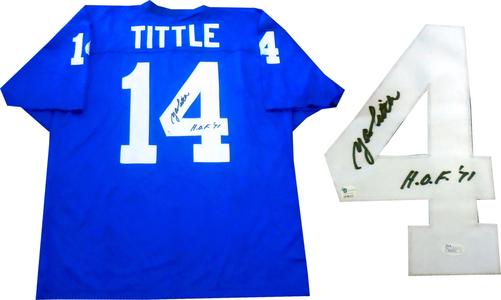 Y.A.Tittle "HOF 71" Autographed New York Giants Jersey (JSA) Perfect Cheap Pice