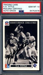 Y.A. Tittle Gem Mint 10 PSA DNA Signed 1 1991 Upper Deck Domino Autographe Pices Cheap Online