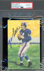 Y.A. Tittle Gem Mint 10 PSA DNA Signed Goal Line Art Card GLAC Autograph Clearance Get Authentic
