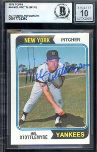 Mel Stottlemyre Gem Mint 10 Beckett BAS Signed 1974 Topps Autograph Discount Wide Range Of