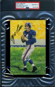 Ya Tittle Gem Mint 10 PSA DNA Slabbed Signed Goal Line Art Card Autograph Browse