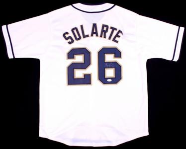 YANGERVIS SOLARTE SIGNED SAN DIEGO PADRES JERSEY UNIFORM w/ JSA COA NY YANKEES Clearance Newest