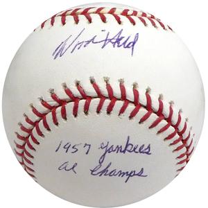 Woodie Held Autographed MLB Baseball Yankees "1957 AL Champs" Beckett S75336 Pay With Visa Sale Online