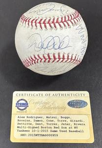 Yankees Team Signed 10 K Win Game Used Baseball Derek Jeter Rivera Steiner Auto Clearance Free Shipping