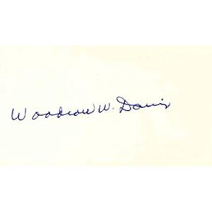 Woodrow W. Davis Autographed / Signed 3x5 Card Amazing Pice