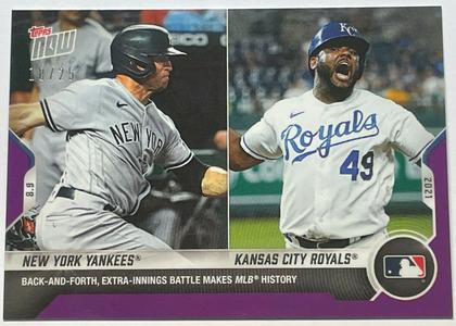 YANKEES vs ROYALS BACK-AND-FORTH MLB HISTORY TOPPS NOW PURPLE PARALLEL CARD #638 Sale Footlocker Pictures