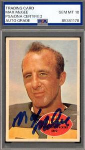 Max McGee Gem Mint 10 PSA DNA Signed 1960 Topps Autographed Buy Cheap Affordable