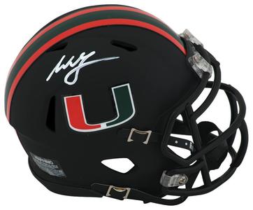 Willis McGahee Signed Miami Black Alt Riddell Speed Mini Helmet  -(SCHWARTZ COA) With Credit Card Free Shipping
