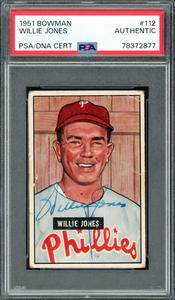 Willie Jones Autographed Signed 1951 Bowman Card #112 Phillies PSA/DNA #78372877 Cheap Lowest Pice