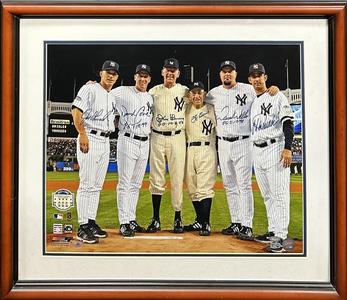 Yankees Signed Pg Perfect 6 Framed Photo Berra Larsen Posada Wells Cone Steiner Discount Exclusive