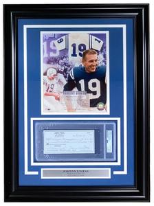 Johnny Unitas Baltimore Colts Signed Framed Bank Check #6609 PSA Outlet Excellent