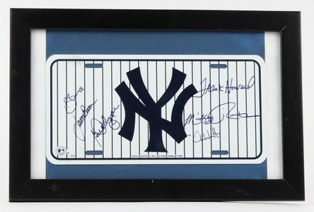 YANKEES SIGNED LICENSE PLATE FRAMED MICKEY RIVERS FRANK HOWARD WYNEGAR BROWN  2 Buy Cheap Eastbay