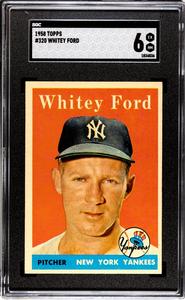 Whitey Ford 1958 Topps Baseball Card #320- SGC Graded 6 EX-NM Sale View