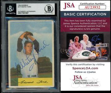 Whitey Ford Beckett BAS JSA COA Signed 1954 Bowman Autograph Best Sale Cheap Pice