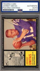 Johnny Unitas PSA DNA Vintage Signed 1962 Topps Autograph Cheap Low Cost