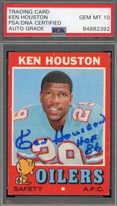 Ken Houston Gem Mint 10 PSA DNA Signed 1971 Topps Rookie Autograph Clearance Exclusive