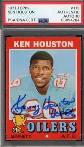 Ken Houston Gem Mint 10 PSA DNA Signed 1971 Topps Rookie Autograph Outlet Affordable