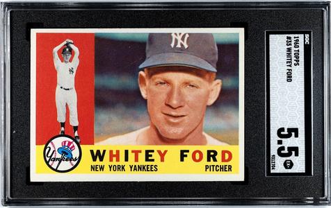 Whitey Ford 1960 Topps Baseball Card #35- SGC Graded 5.5 EX  (New York Yankees) Buy Cheap Very Cheap