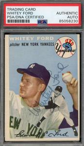 Whitey Ford PSA DNA Vintage Signed 1954 Topps Autograph Buy Cheap Genuine
