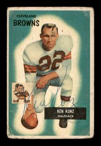Ken Konz Autographed 1955 Bowman Rookie Card #113 Cleveland Browns SKU #198043 Clearance Visit New
