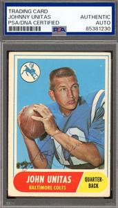 Johnny Unitas PSA DNA Vintage Signed 1968 Topps Autograph Outlet Genuine