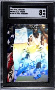 Michael Jordan 1996 Upper Deck Olympicard Reign of Gold #RN1- SGC Graded 8 NM-MT Free Shipping Best